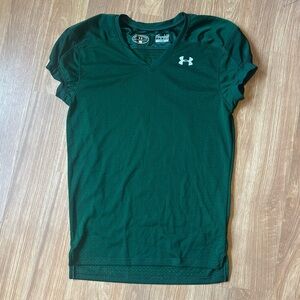 NWOT Large Under Armour Loose Fit Forrest Green Mesh Football Practice Jersey